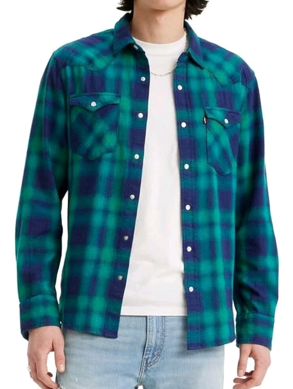 Levis Green & Navy Plaid